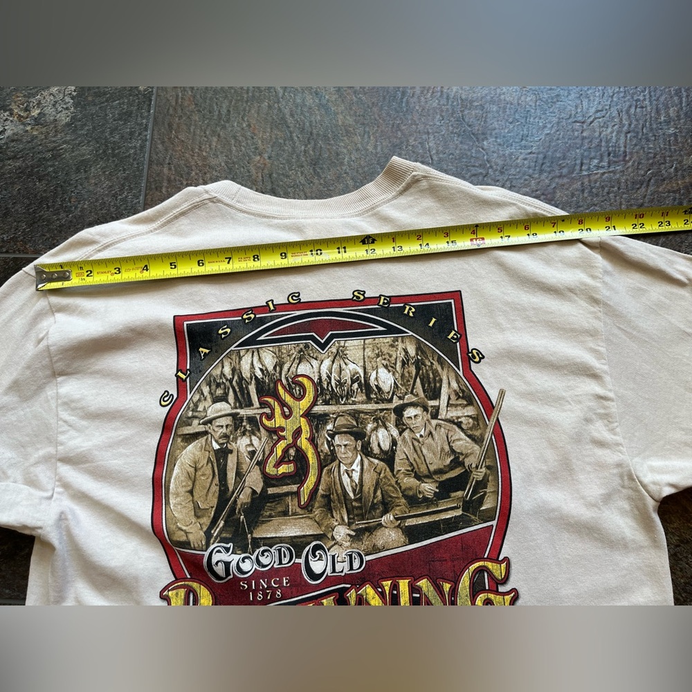 Men’s Browning long sleeve tan/beige graphic tee shirt. Size large - Picture 10 of 11